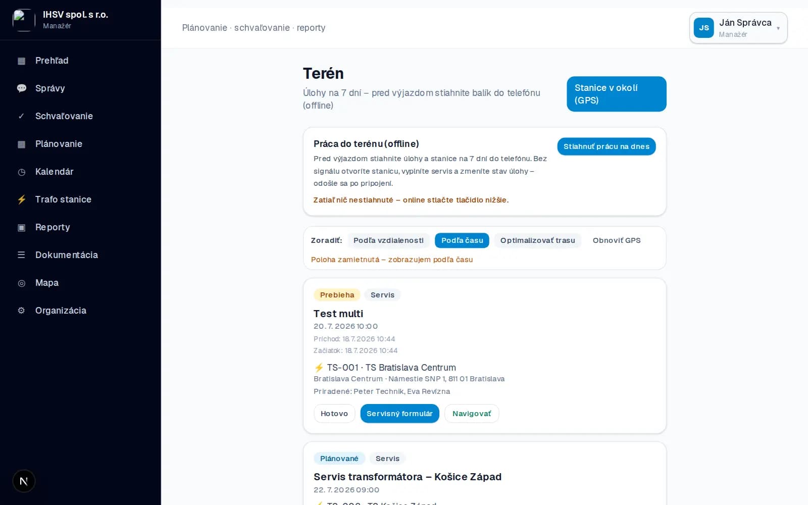 Zápis zásahu v teréne (mobil)